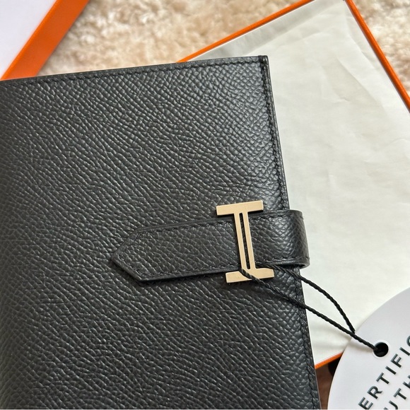HERMES Epsom Bearn Compact Wallet Black - Picture 2 of 4